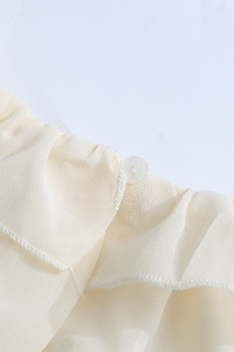 Chiffon Tiered Ruffle Crop Blouse for Women