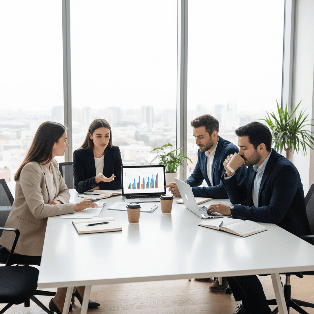 Team workshop session with collaborative discussion