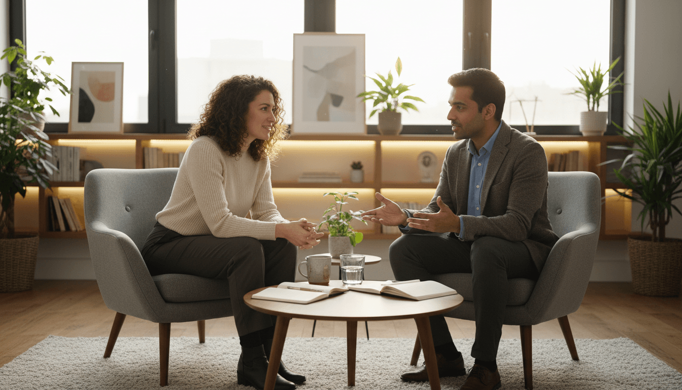 Professional coaching environment with modern workspace and collaborative setting