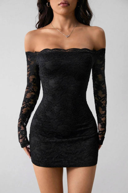 Off-Shoulder Lace Bodycon Dress