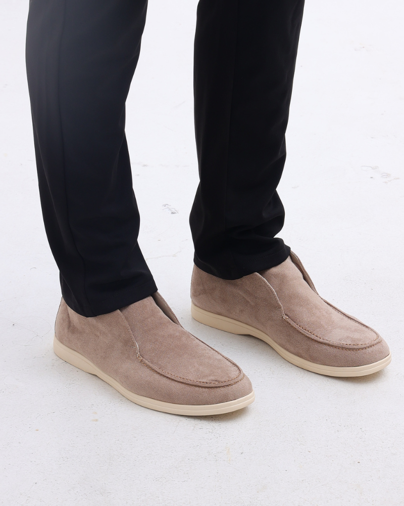 High-Cut Suede Slip-On Loafer