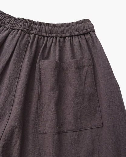 Linen Shorts with Elastic Waist and Drawstring