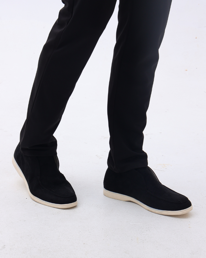 High-Cut Suede Slip-On Loafer