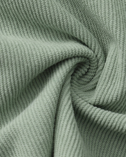 Ribbed Shorts with Elastic Waist and Drawstring