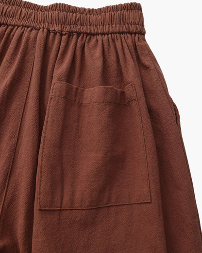 Linen Shorts with Elastic Waist and Drawstring