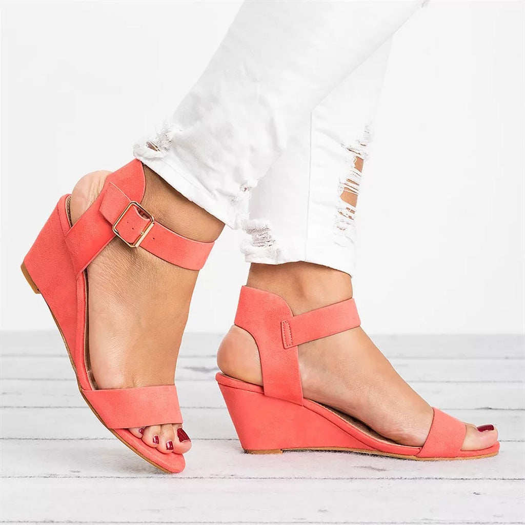 Spring Ankle-Strap Wedge Sandals for Women