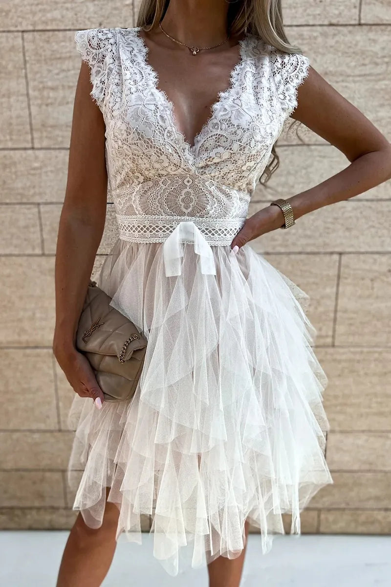 Ruffle Cocktail Mini Dress