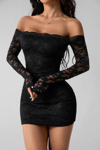 Off-Shoulder Lace Bodycon Dress