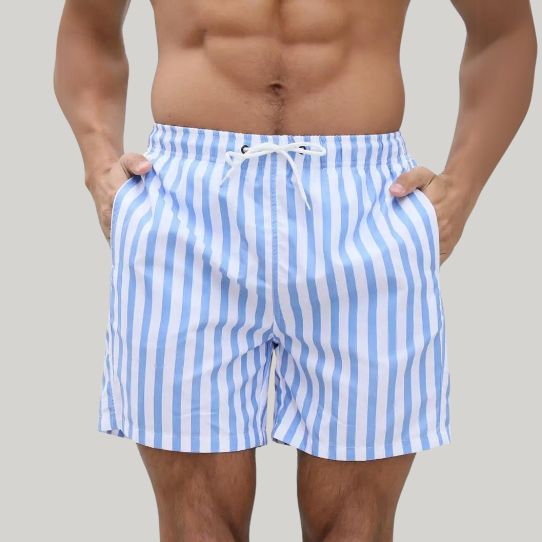 Men's Vertical Stripe Swim Shorts