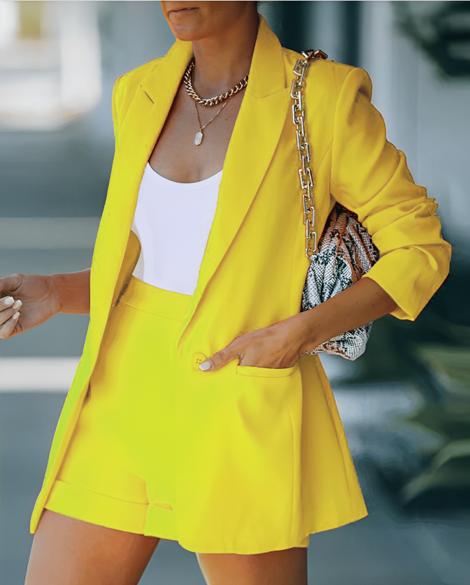 Structured Blazer and Shorts Set