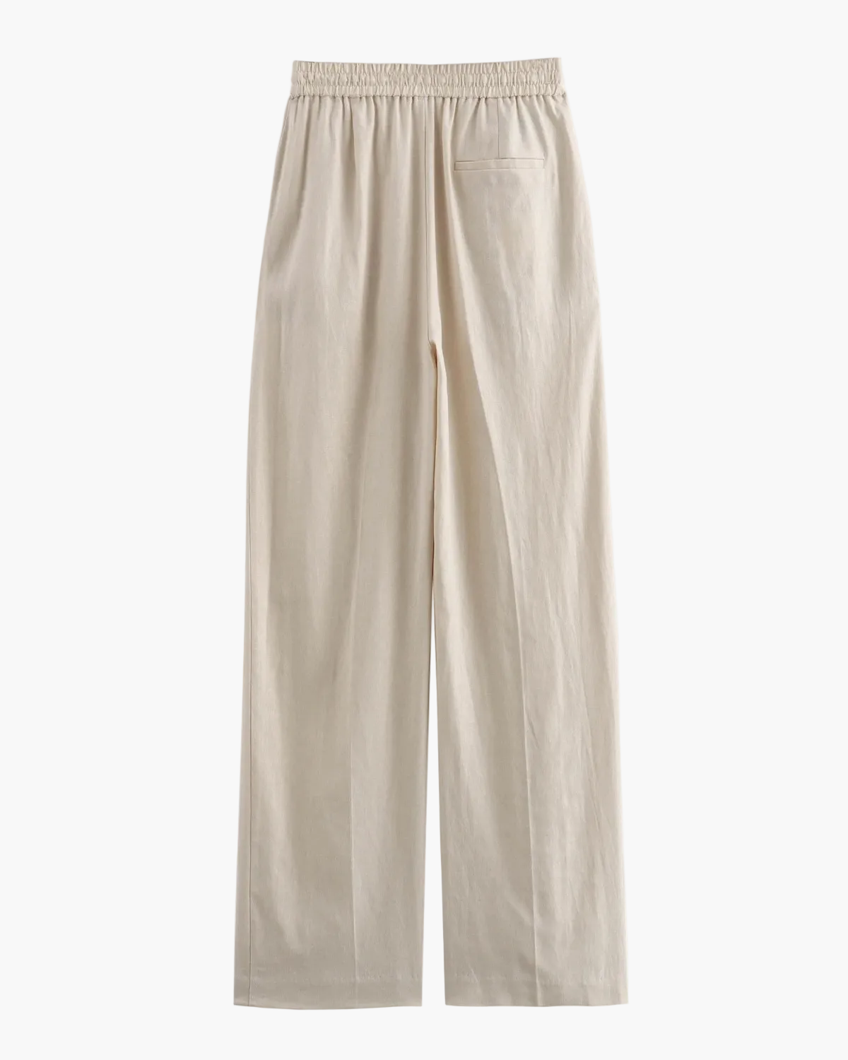 High Waist Linen Straight-Leg Trousers