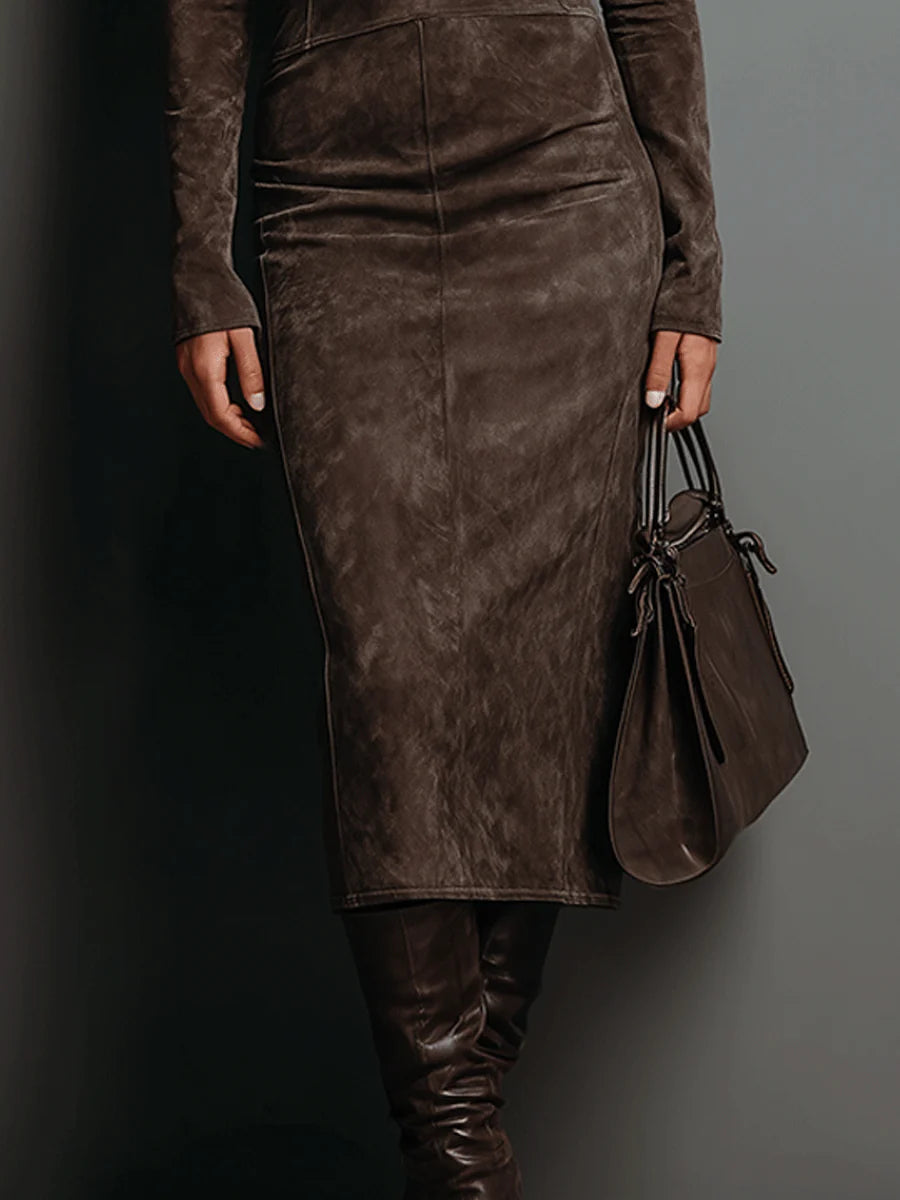Luxe Suede Midi Dress