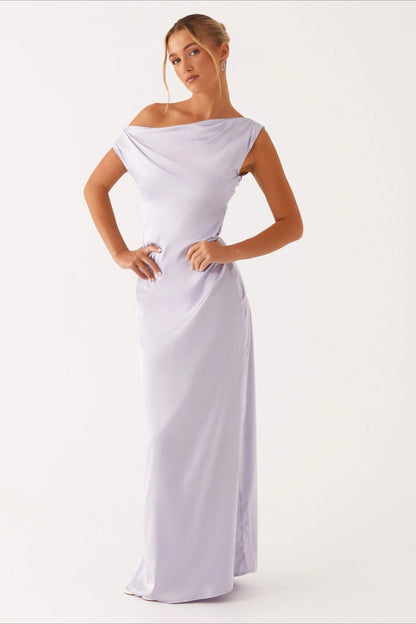 Asymmetric One-Shoulder High-Waist Maxi Dress