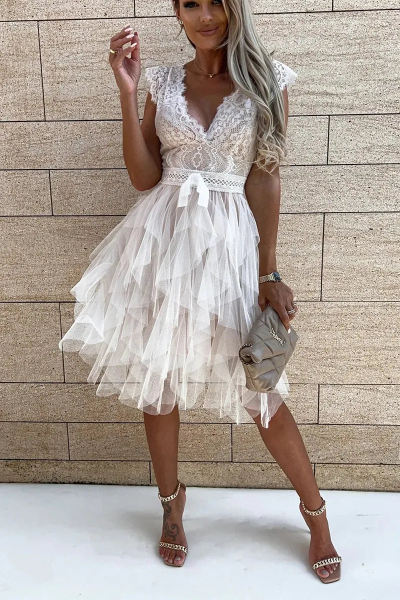 Ruffle Cocktail Mini Dress