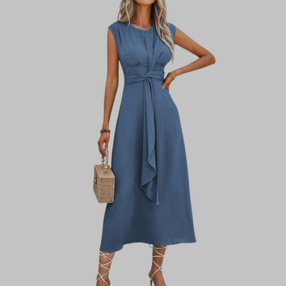 Elegant Sleeveless Round Neck Maxi Dress