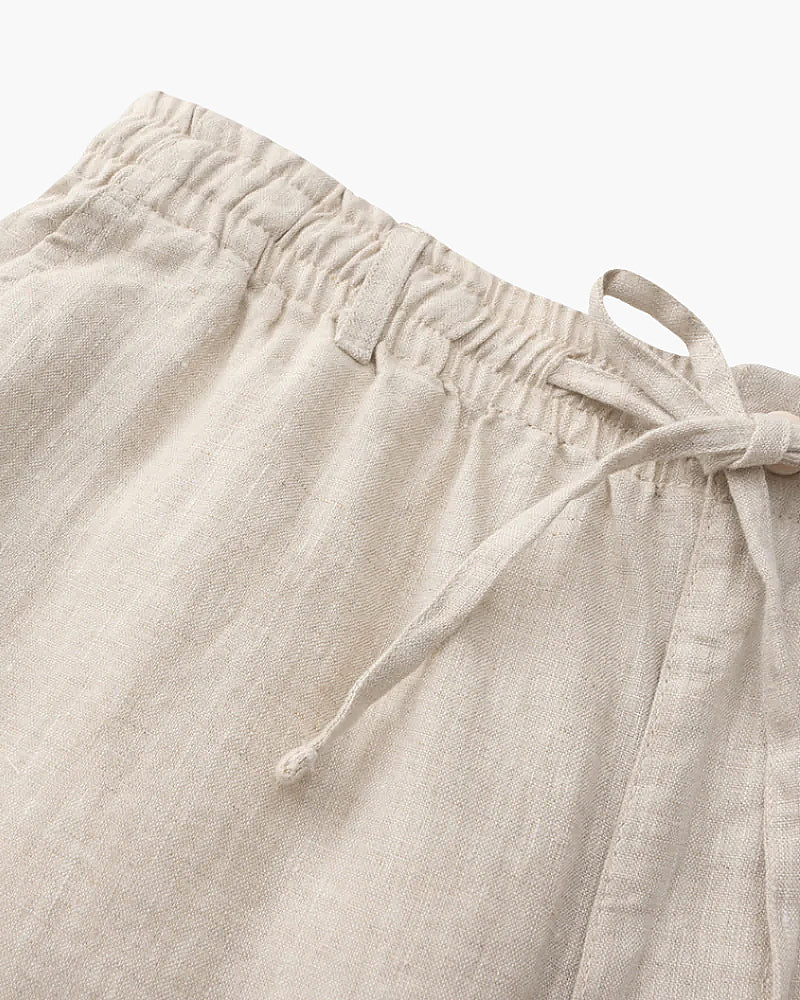 Linen Shorts with Zip Fastening