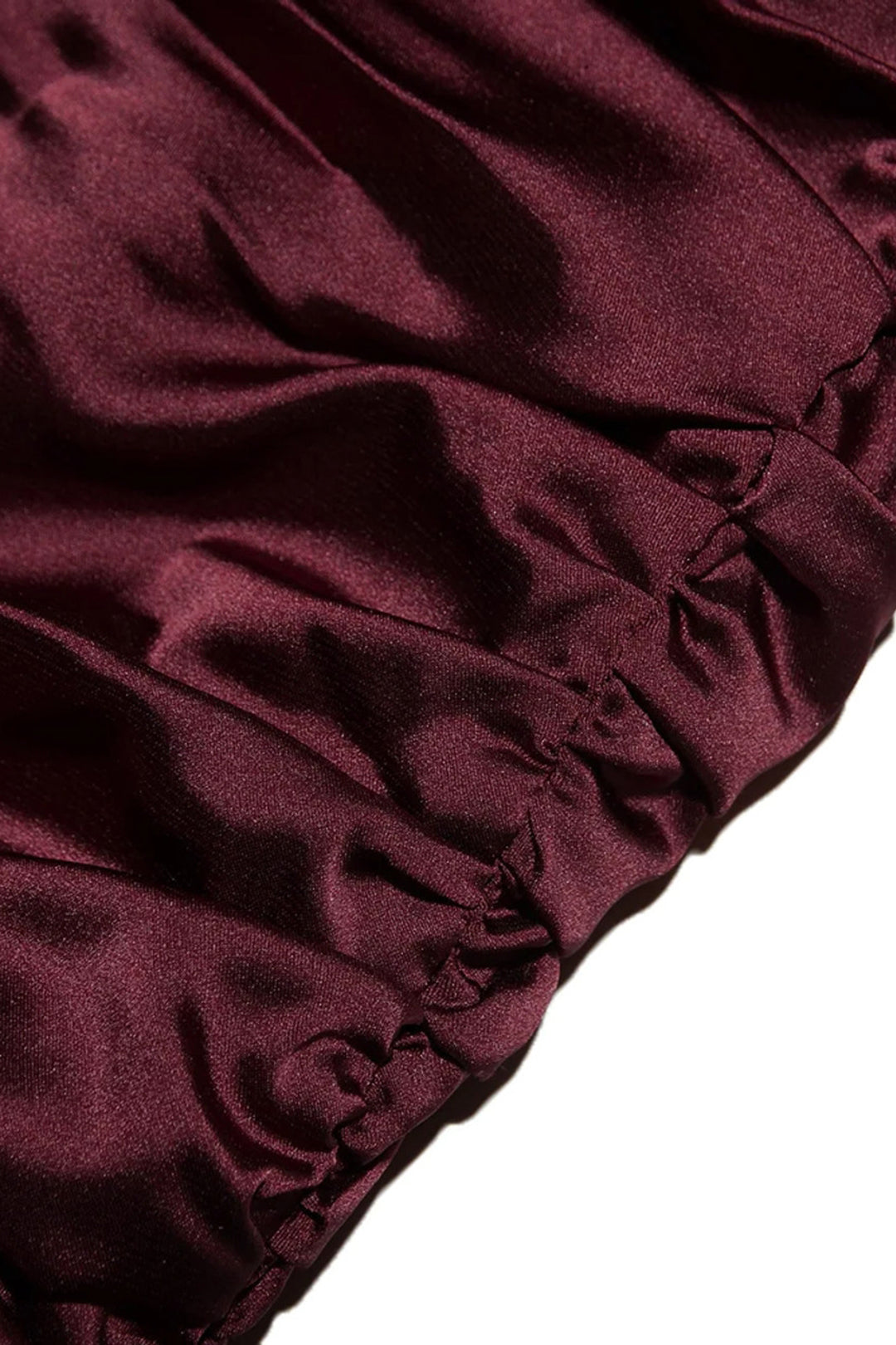 Burgundy Satin Asymmetrical Mini Dress