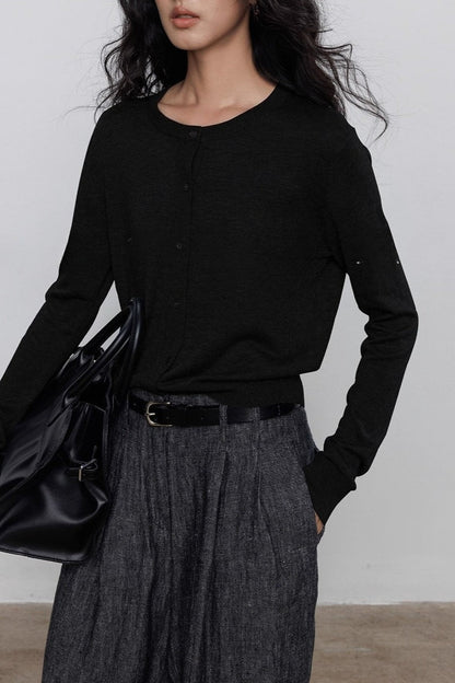 Lightweight Crewneck Knit Top