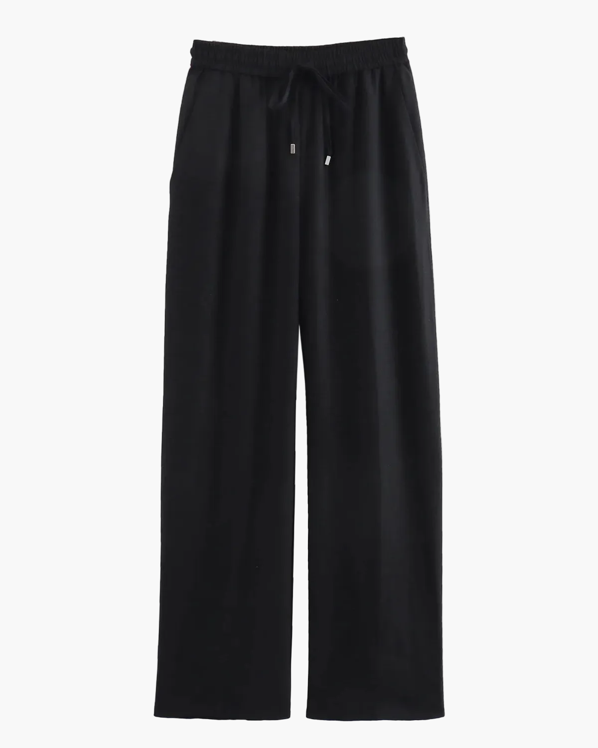 High Waist Linen Straight-Leg Trousers