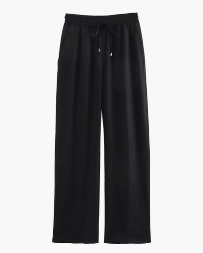 High Waist Linen Straight-Leg Trousers
