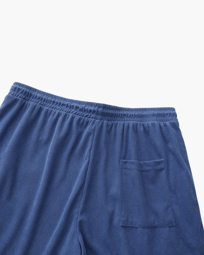 Ribbed Shorts with Elastic Waist and Drawstring