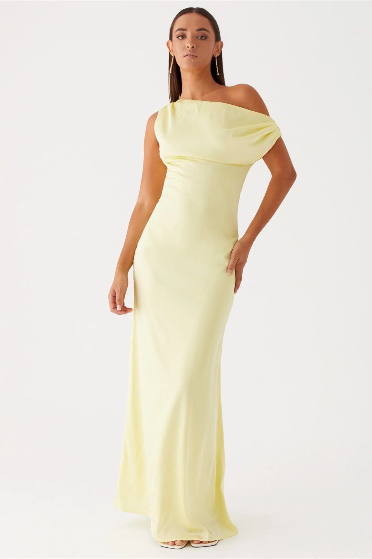 Asymmetric One-Shoulder High-Waist Maxi Dress