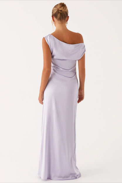 Asymmetric One-Shoulder High-Waist Maxi Dress