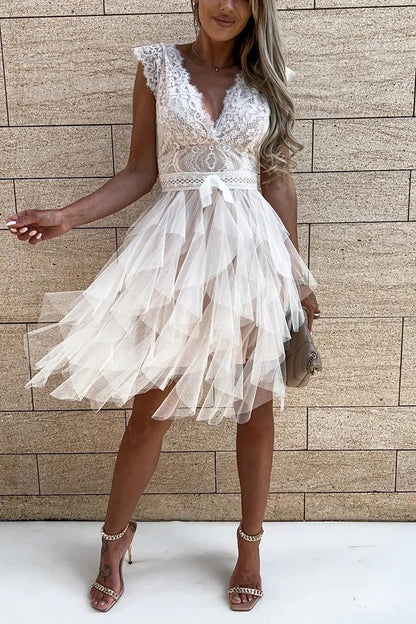 Ruffle Cocktail Mini Dress