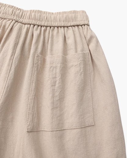 Linen Shorts with Elastic Waist and Drawstring