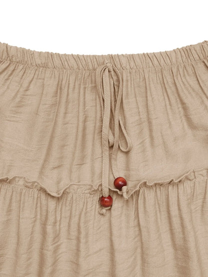 Bohemian Pleated Summer Maxi Skirt