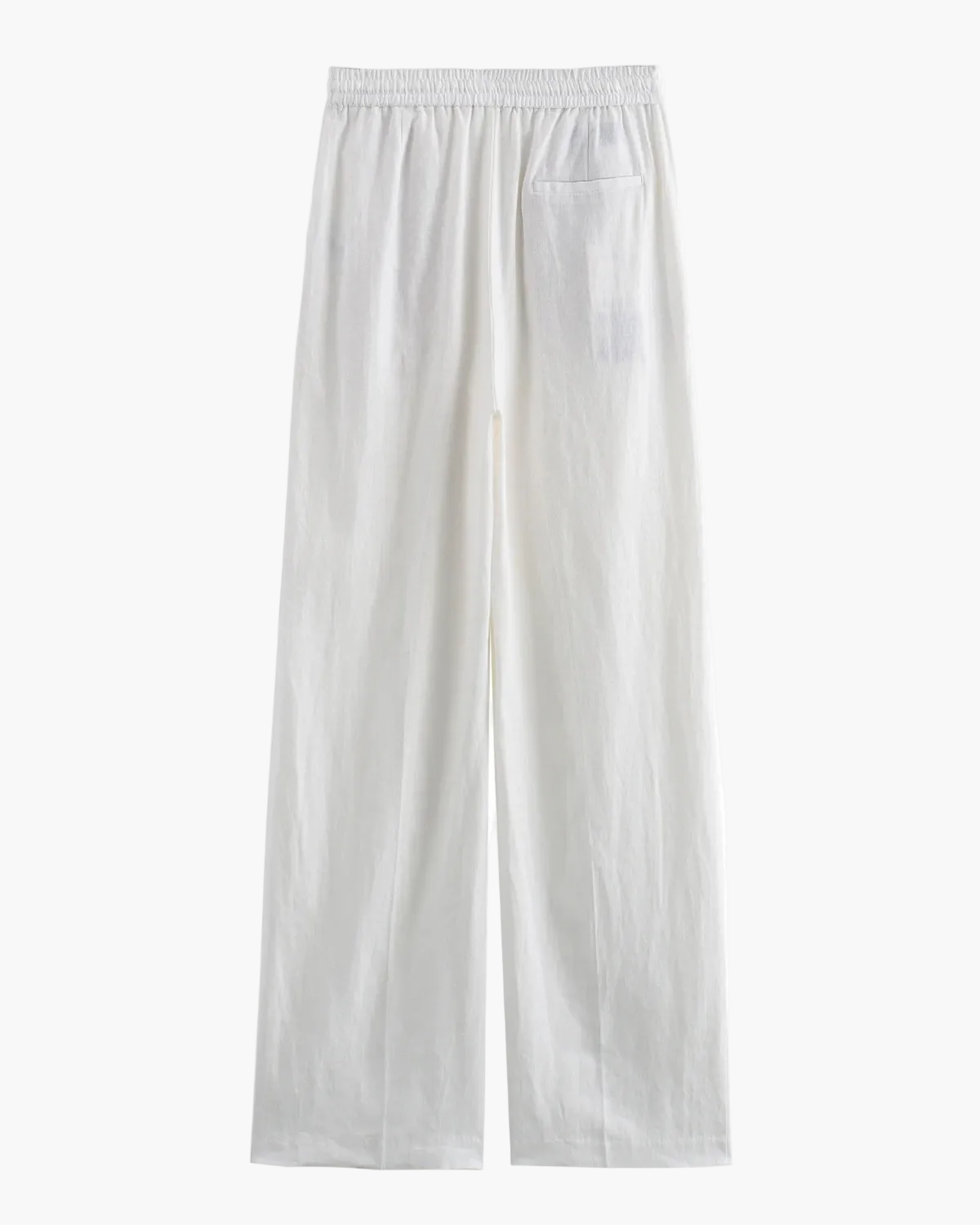 High Waist Linen Straight-Leg Trousers