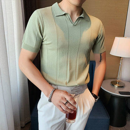 V-Neck Knit Polo