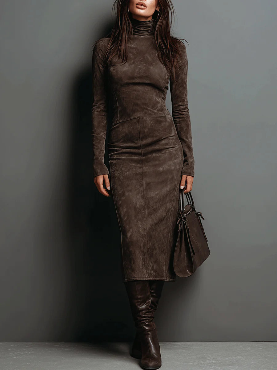 Luxe Suede Midi Dress