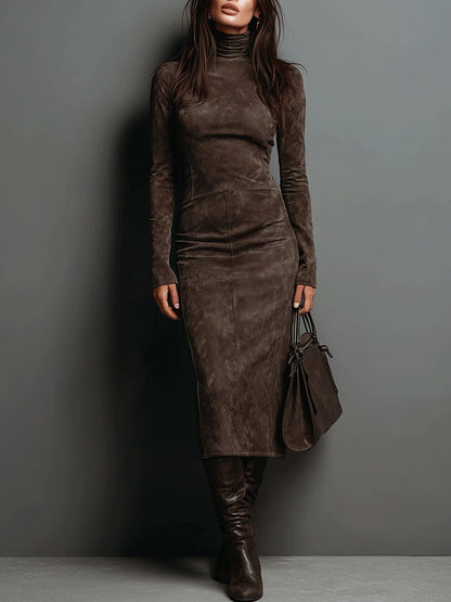 Luxe Suede Midi Dress