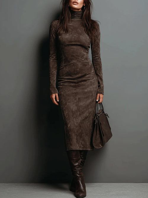 Luxe Suede Midi Dress