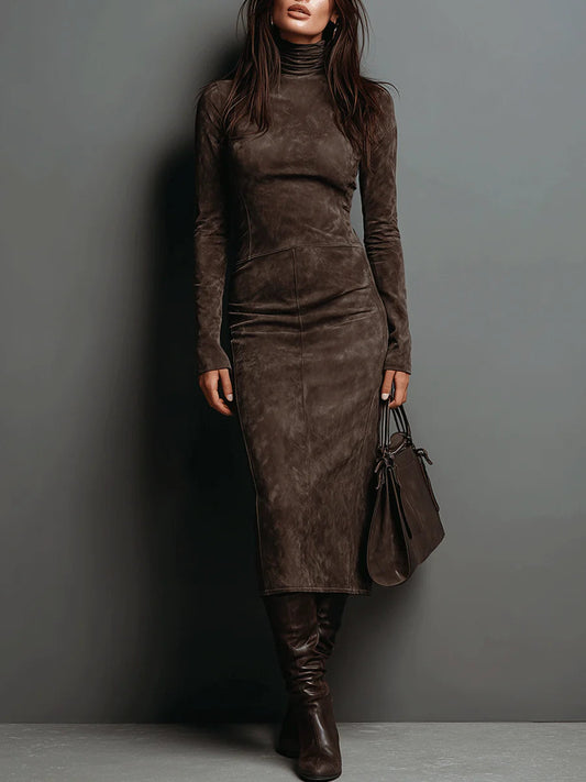 Luxe Suede Midi Dress