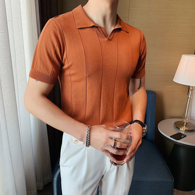 V-Neck Knit Polo