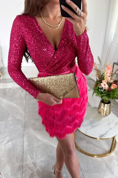 Sequin Fringe Dress