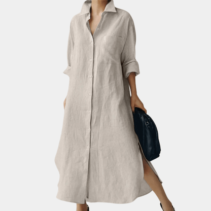 Oversized Cotton Shirt Dress – Effortless & Breathable