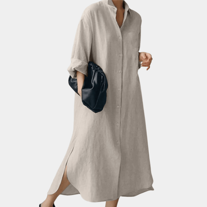 Oversized Cotton Shirt Dress – Effortless & Breathable