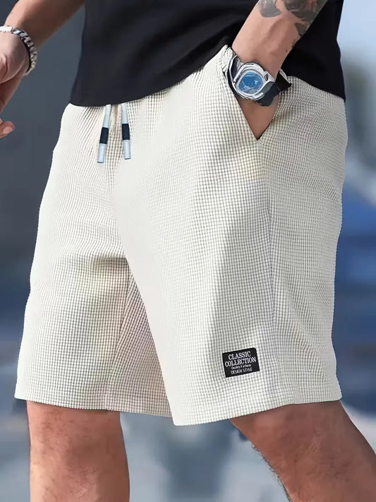 Men's Casual Drawstring Shorts with Side Pockets