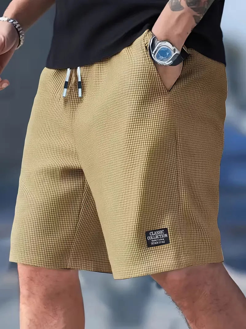 Men's Casual Drawstring Shorts with Side Pockets