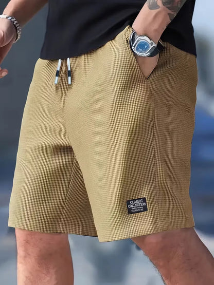 Men's Casual Drawstring Shorts with Side Pockets