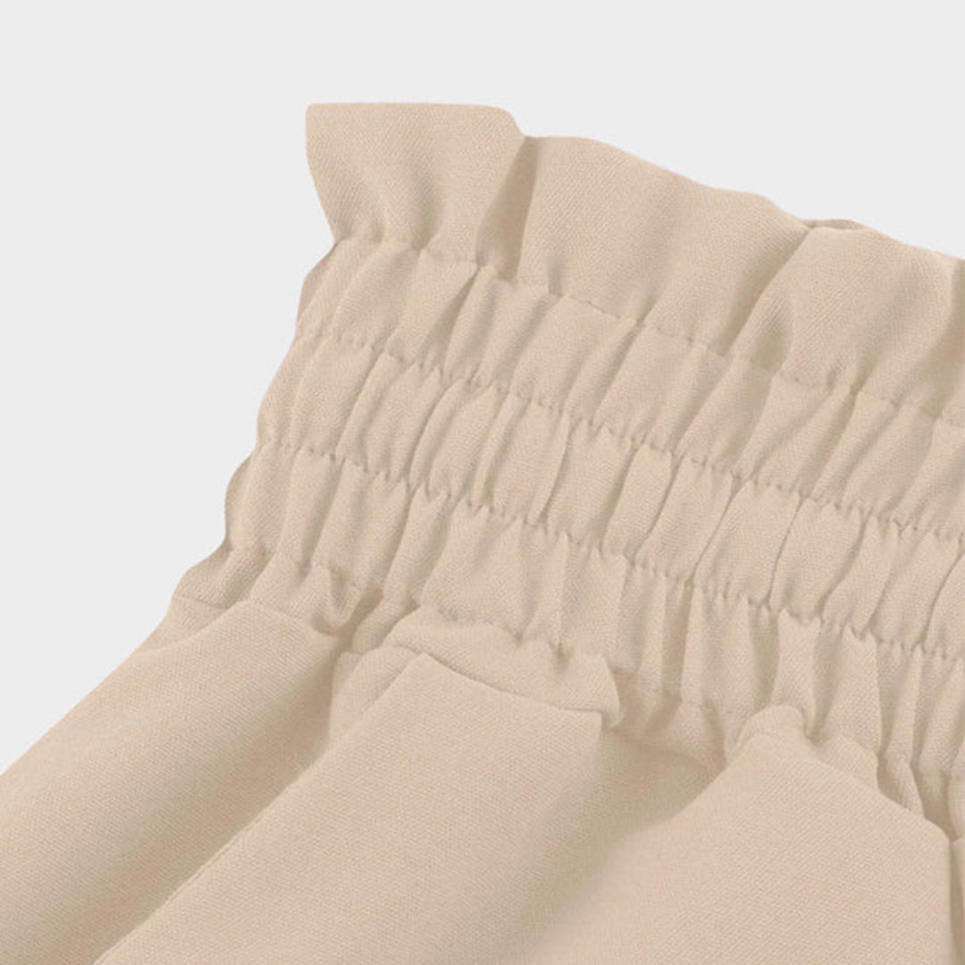 High-Waist Elastic Trousers with Drawstring