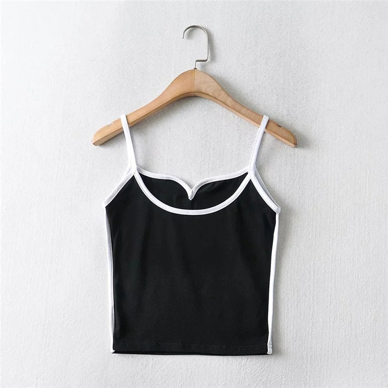 Heart Neckline Cami Top with Adjustable Straps