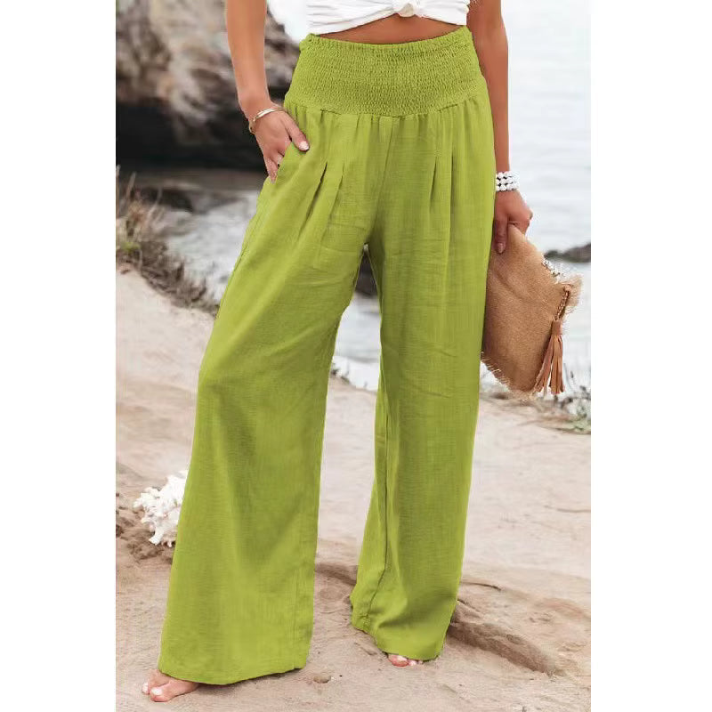 Lightweight Wide Leg Linen Trousers