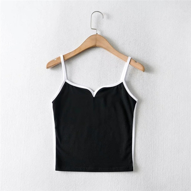 Heart Neckline Cami Top with Adjustable Straps
