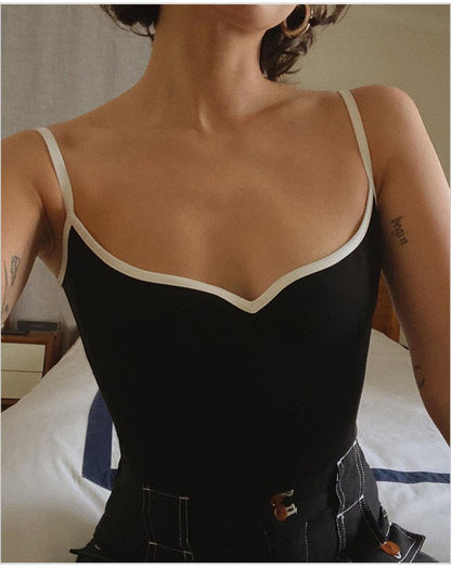 Heart Neckline Cami Top with Adjustable Straps