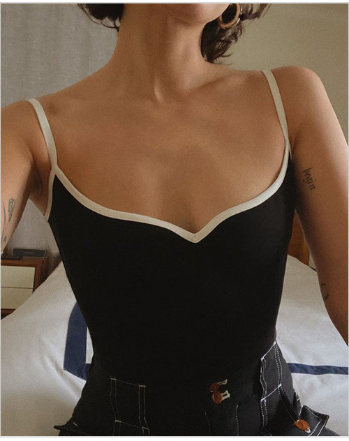 Heart Neckline Cami Top with Adjustable Straps