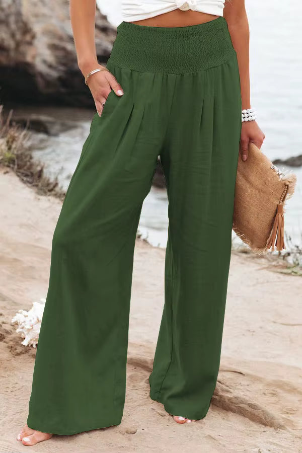 Lightweight Wide Leg Linen Trousers